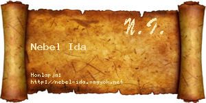 Nebel Ida névjegykártya